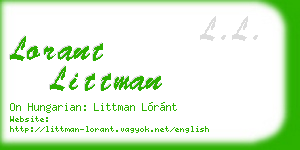 lorant littman business card